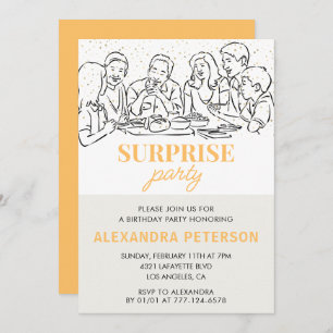 Invitation Gold Family Surprise fête 38e anniversaire
