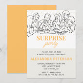 Invitation Gold Family Surprise fête 98e anniversaire (Devant / Derrière)
