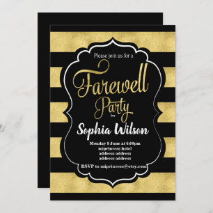 Invitation Gold Farewell Party