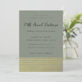 INVITATION GOLD FAUX GRAY SKETCH STRIPED LINE ÉVÉNEMENT D'ENT (Debout devant)