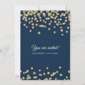 Invitation Gold Faux Parties scintillant Confetti Élégant mar (Dos)