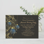Invitation Gold Festive Corporate fête de vacances (Debout devant)