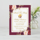 Invitation Gold Fête des mariées Tea Party Bourgogne Invitati (Debout devant)