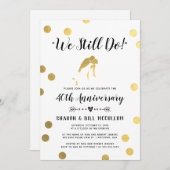 Invitation Gold Fhuile Nous Faisons Toujours | 40e anniversai (Devant / Derrière)