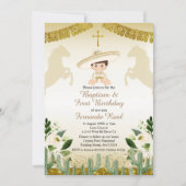 Invitation Gold Fiesta Boy Baptême et anniversaire (Devant)
