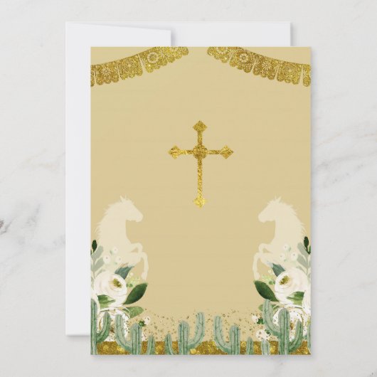 Invitation Gold Fiesta Boy Baptême et anniversaire (Dos)