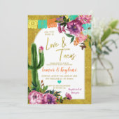 Invitation Gold Fiesta Love et Tacos Engagement Party (Debout devant)