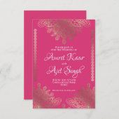 Invitation Gold Filigree Indian (Devant / Derrière)
