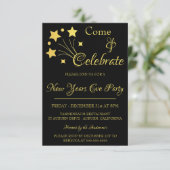 Invitation Gold Fireworks New Years Party (Debout devant)