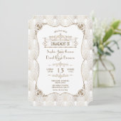 Invitation Gold Fleur de lis Great Gatsby Engagement Party (Debout devant)