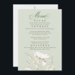 Invitation Gold Fleur sauvage Sage Green et Gold Mariage Menu<br><div class="desc">Cartes de menu fleur sauvage or à main élégant moderne sauge vert mariage</div>