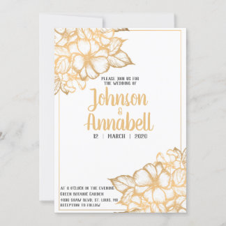 Invitation Gold Floral