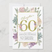 Invitation Gold Floral 60e anniversaire (Devant)