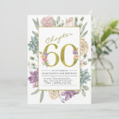 Invitation Gold Floral 60e anniversaire (Debout devant)