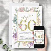 Invitation Gold Floral 60e anniversaire