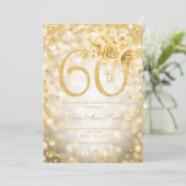 Invitation Gold Floral 60e Anniversaire Lumières (Debout devant)