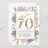 Invitation Gold Floral 70e anniversaire (Devant / Derrière)