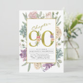 Invitation Gold Floral 90e anniversaire (Debout devant)