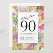 Invitation Gold Floral 90e anniversaire (Devant / Derrière)