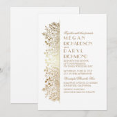 Invitation Gold Floral Baby's Breath Mariage élégant (Devant / Derrière)