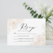 Invitation Gold Floral Feuilles Nuestra Boda Mariage RSVP (Debout devant)