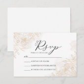 Invitation Gold Floral Feuilles Nuestra Boda Mariage RSVP (Devant / Derrière)