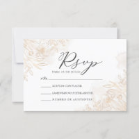 Gold Floral Feuilles Nuestra Boda Mariage RSVP