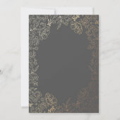 Invitation Gold Floral Girl Photo Anniversaire Fête Invitatio (Dos)