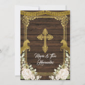 Invitation Gold Floral Mexicain Baptême Fiesta Twin Invitatia (Dos)