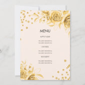 Invitation Gold Floral Parties scintillant 30th Birthday Menu (Dos)