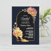 Invitation Gold Floral Stiletto Chaussure Bleu Arche Fête des (Debout devant)