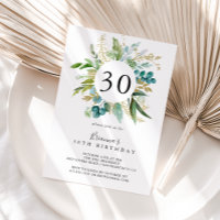 Gold Floral Tropical Greenery 30e anniversaire