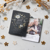 Invitation Gold Floral Wreath Nous Faisons Toujours Vow Renou