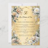 Invitation Gold Florals Invitación Bodas de Oro (Devant)