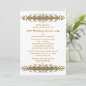 Invitation Gold Flower Scroll 50e anniversaire (Debout devant)