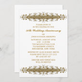 Invitation Gold Flower Scroll 50e anniversaire (Devant / Derrière)