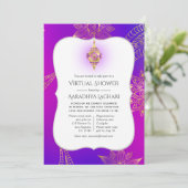Invitation Gold Foil Arabian Bollywood Douche virtuelle (Debout devant)