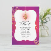 Invitation Gold Foil Arabian Bollywood Mariage Photo Invitati (Debout devant)