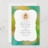 Invitation Gold Foil Arabian Bollywood QR Code RSVP Wedding (Devant)