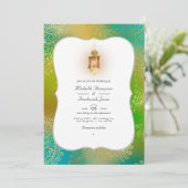 Invitation Gold Foil Arabian Bollywood QR Code RSVP Wedding (Debout devant)