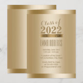 Invitation Gold Foil Arrière - plan Graduation Party (Devant / Derrière)