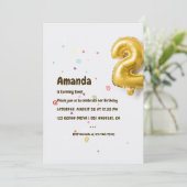 Invitation Gold Foil Balloon et Confetti 2e anniversaire (Debout devant)