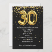 Invitation Gold Foil Balloons 30e anniversaire de fête Invita (Devant)