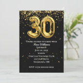 Invitation Gold Foil Balloons 30e anniversaire de fête Invita (Debout devant)