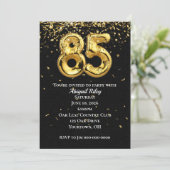 Invitation Gold Foil Balloons 85e anniversaire de fête Invita (Debout devant)
