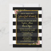 Invitation Gold Foil Black Stripes Dîner de répétition Invita (Devant)