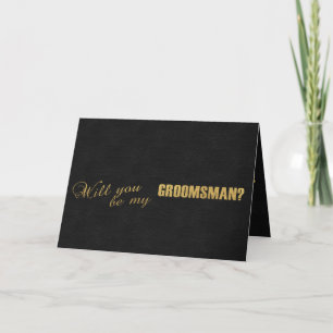 Invitation Gold Foil Black Tu seras mon GROOMMAN