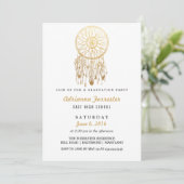 Invitation Gold Foil Bohemian Dream Catcher Graduation Party (Debout devant)