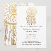 Invitation Gold Foil Bohemian Dream Catcher Graduation Party (Devant / Derrière)