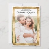 Invitation Gold Foil brosse frontière photo Collage Mariage (Devant)
